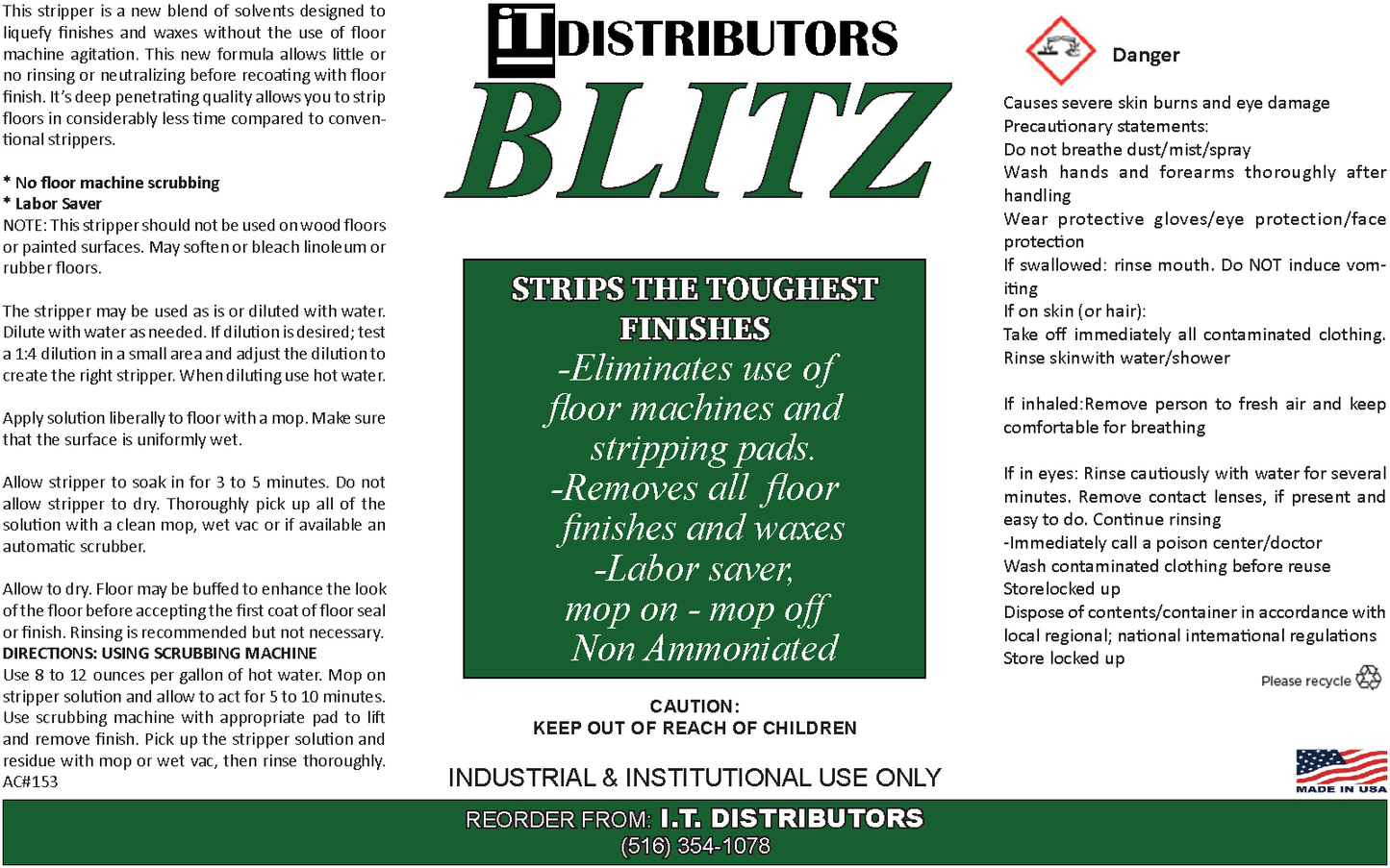 153-Blitz Stripper Floor Cleaner
